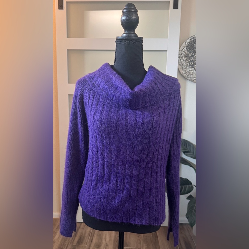 Worthington Purple Cowl Neck Sweater
